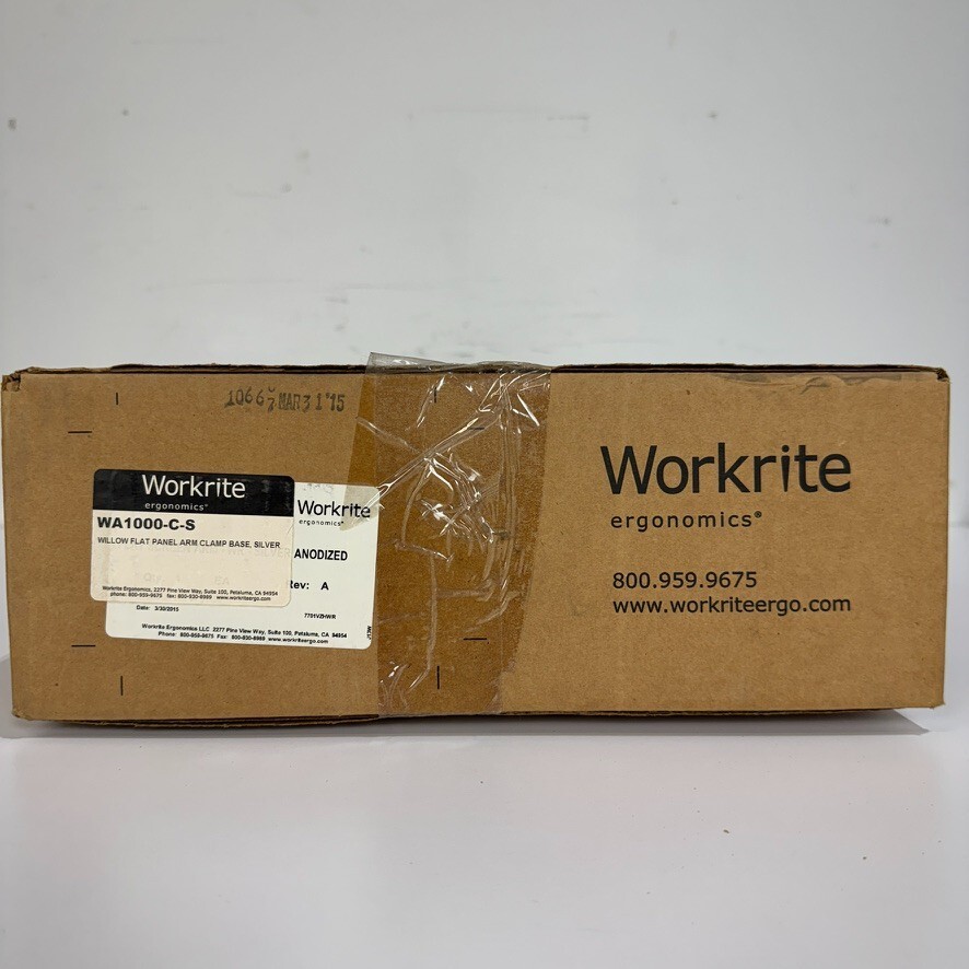 Workrite WA1000-C-S Willow Flat Panel Arm Clamp Base