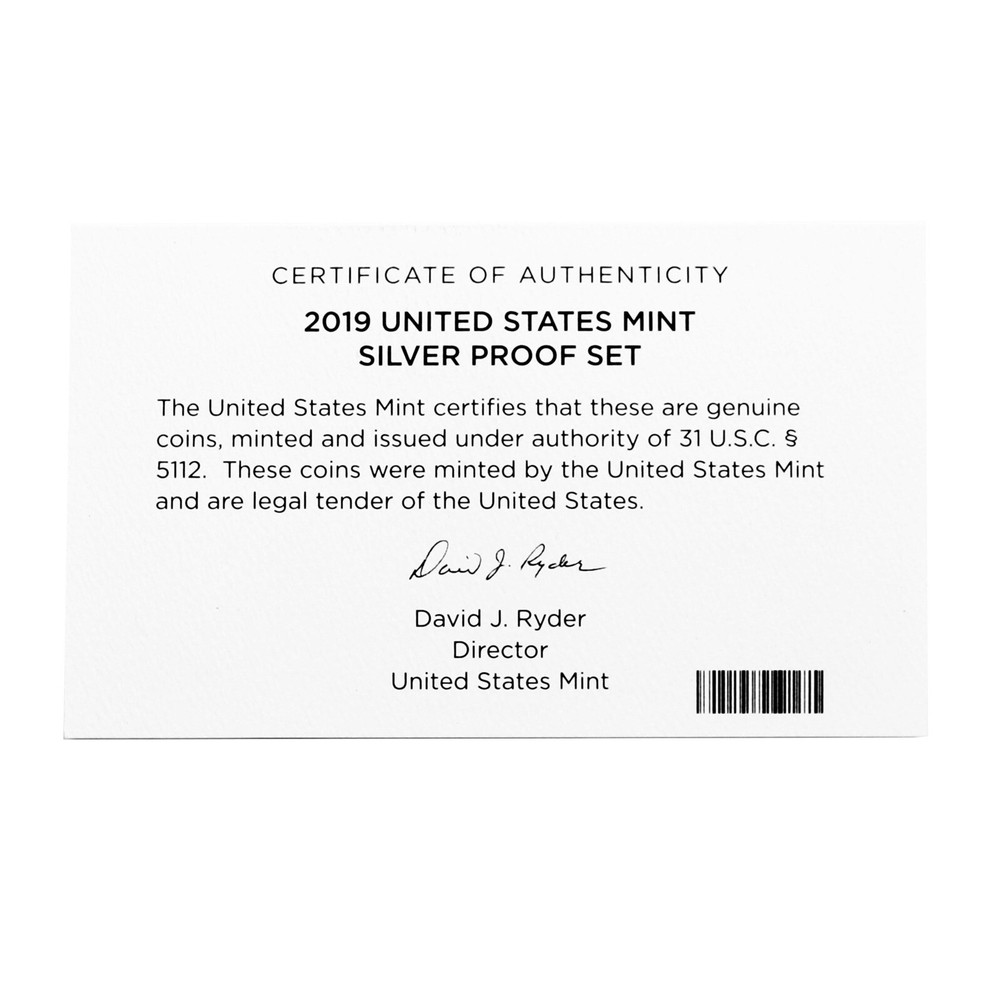 Empty Packaging Replacement Silver Proof Set Box & COA No Coins 2019