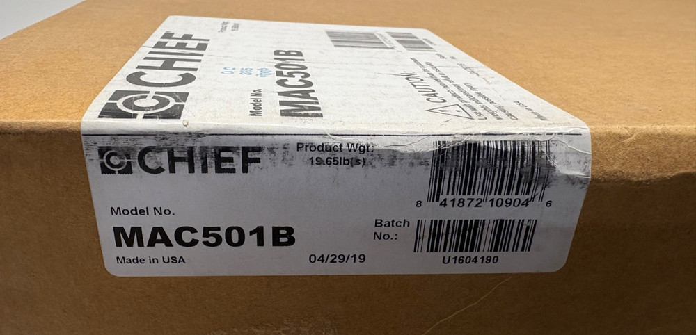 Chief MAC501B In Wall Mount Accessory for Swing Arm Mounts (Black)