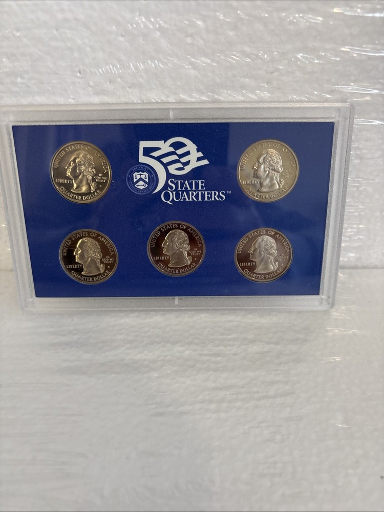 1999 Quarter Proof Set 5 Coin Set Box Has Damage