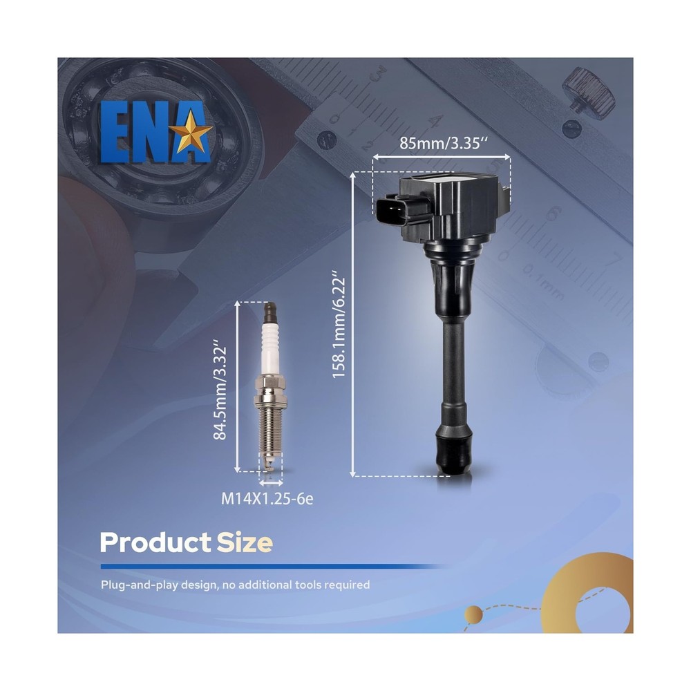 ENA UF549 Ignition Coil Pack and 9029 Double Iridium Spark Plug Com... Fast Ship