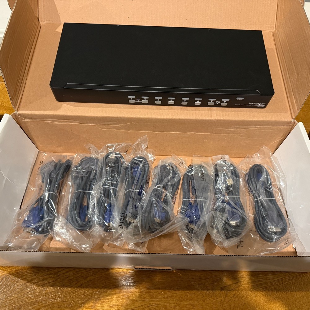 StarTech 8-Port 1U Rack-Mount VGA + USB KVM Switch with OSD (On-Screen Display)