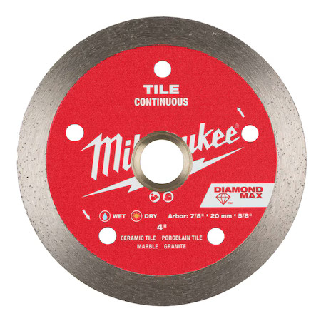 Milwaukee Tool 49-93-9202 4" Diamond Max Continuous, Tile Diamond Blade