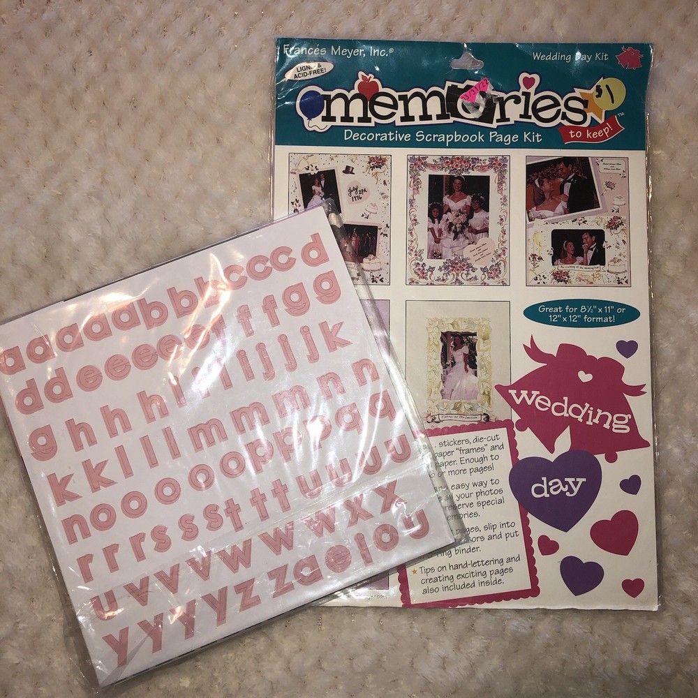 Frances Meyer Wedding Day Kit Memories Decorative Scrapbook Page Stickers Frame