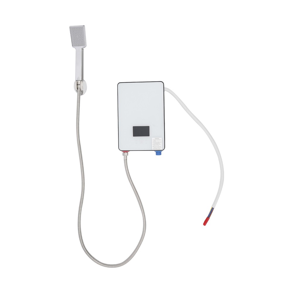 4500W Compact Electric Water Heater LED Instantaneous Water Heater kit White