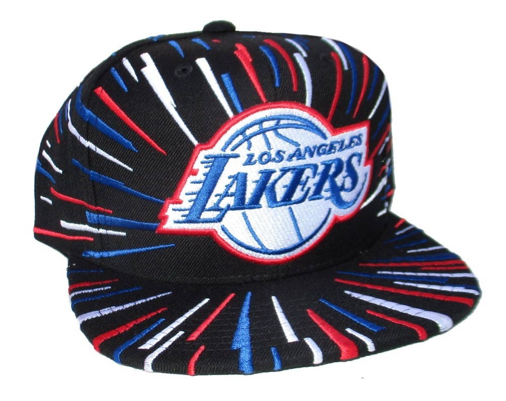Mitchell & Ness Los Angeles Lakers Nucleo Burst Snapback Adjustable Hat Cap