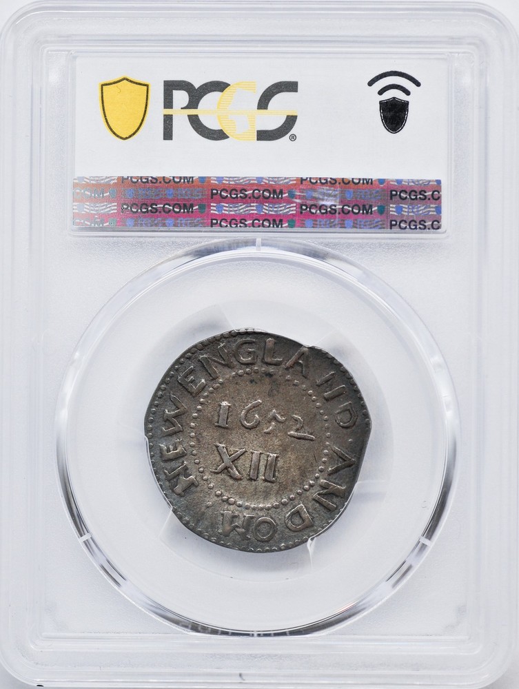 1652 OAK TREE SHILLING PCGS AU 55
