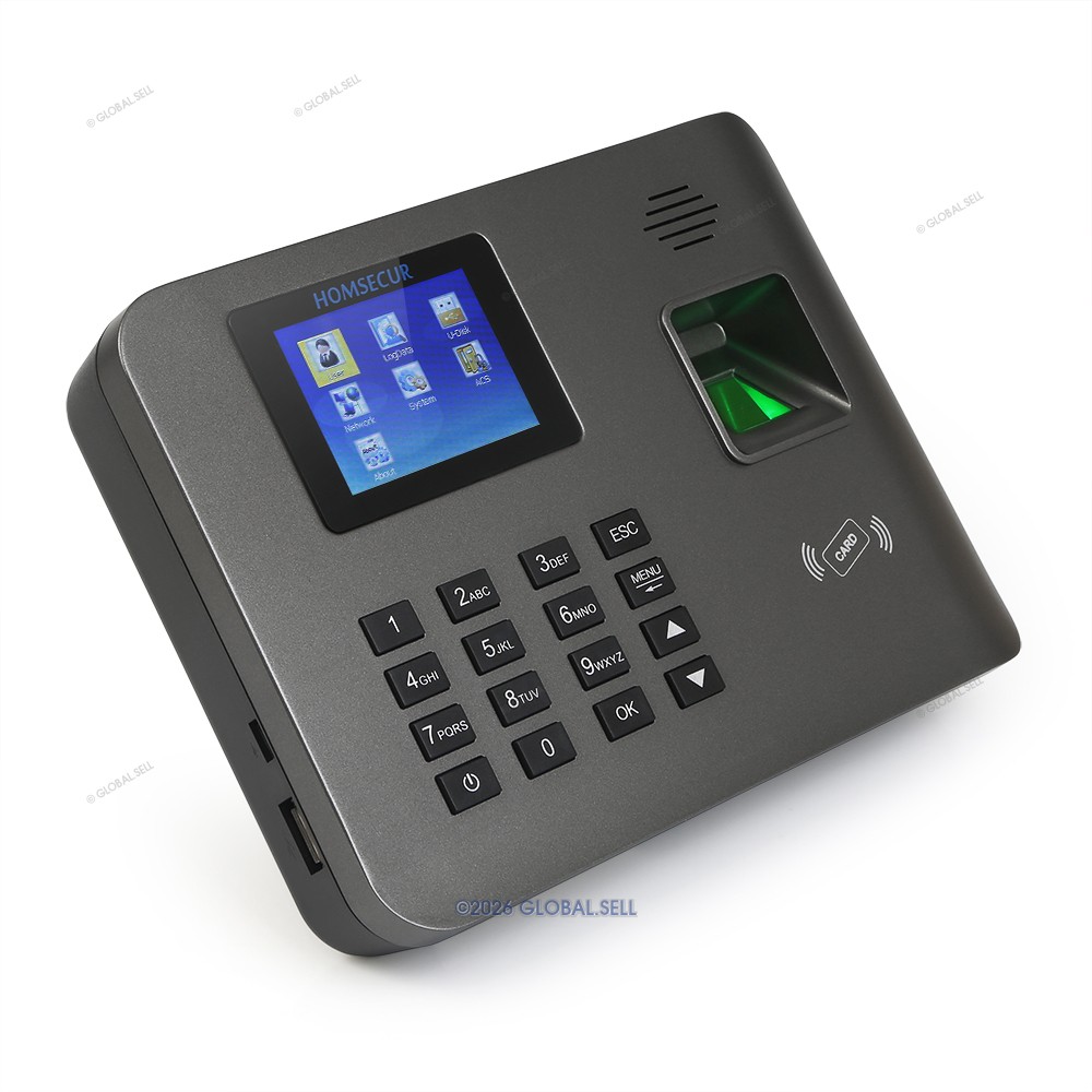 HOMSECUR Time Attendance With Fingerprint RFID Reader Free Software +WiFi+DST