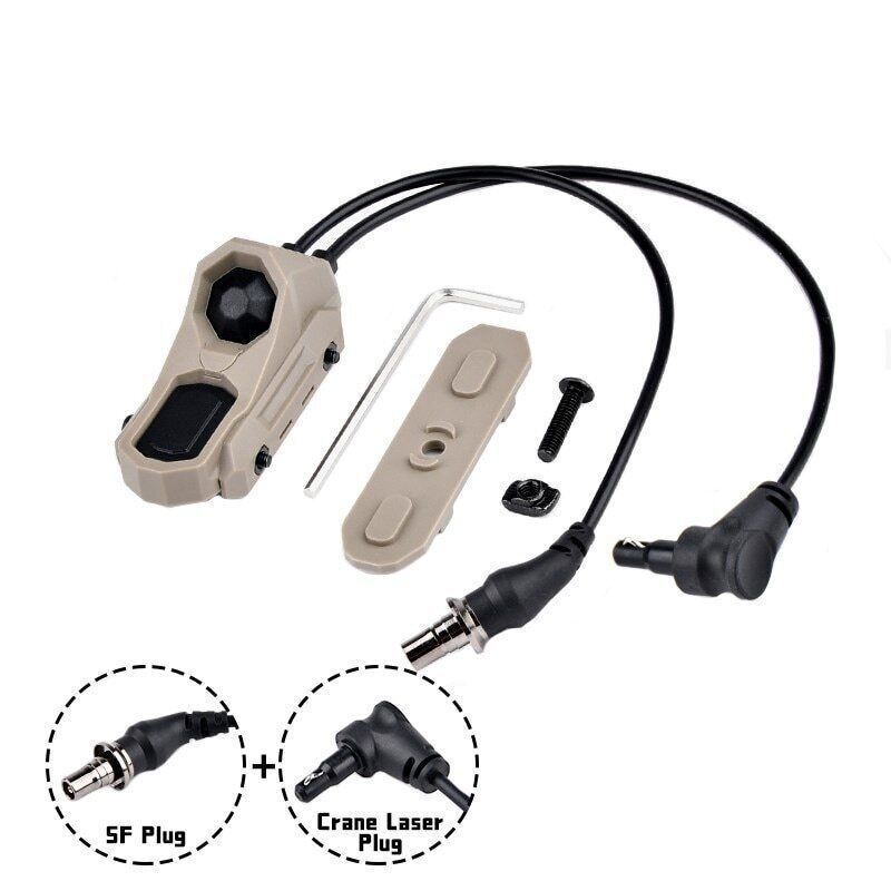 Tactical Flashlight Remote Dual Pressure Switch PEQ DBAL MAWL ModButton Control