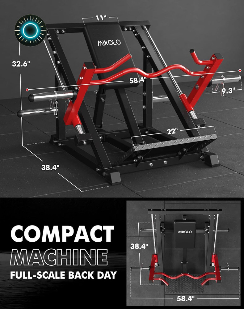 Linear Row Machine Back Workout Machine for Home Gym Plate-Loaded Back Machine