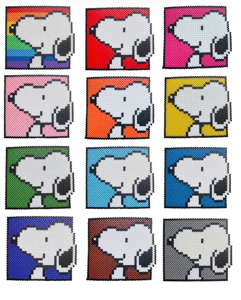 Perler beads Handmade Snoopy craft art project