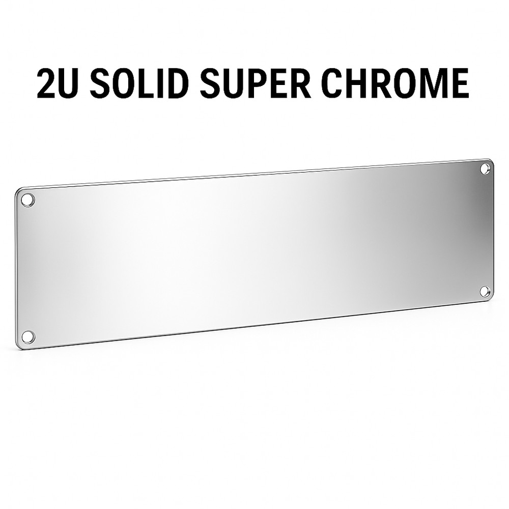 2U Solid Rack Panel – Super Chrome – 19” Steel Solid Cover