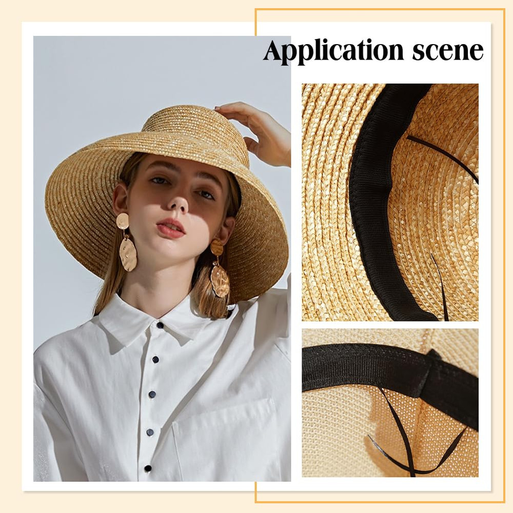 8Pc 2-Color Hat Size Tape Liner, Polyester Paste Style, Adjustable Band Hat Size