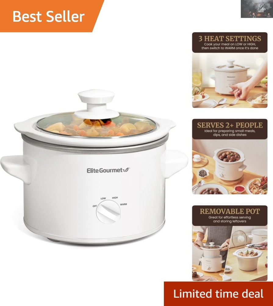 Compact 1.5 Qt Electric Slow Cooker with Adjustable Settings - Easy Clean Design