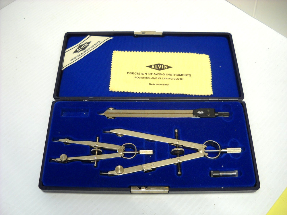 Alvin 795B Precision Drawing Drafting Instruments Set Germany in Case