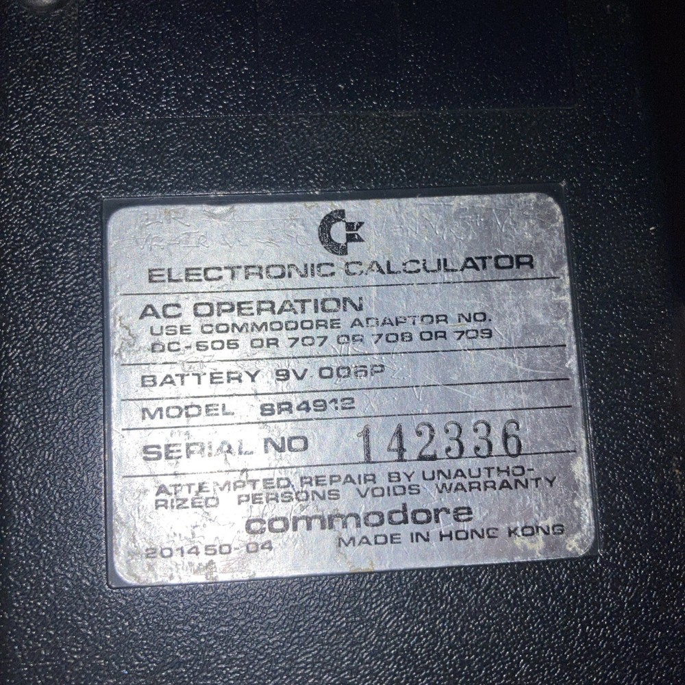 Commodore SR4912 Scientific Calculator 1978 Vintage Working