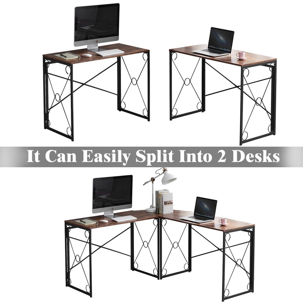 Folding Computer Desk Simple Laptop Table Home Office Workstation for Writing