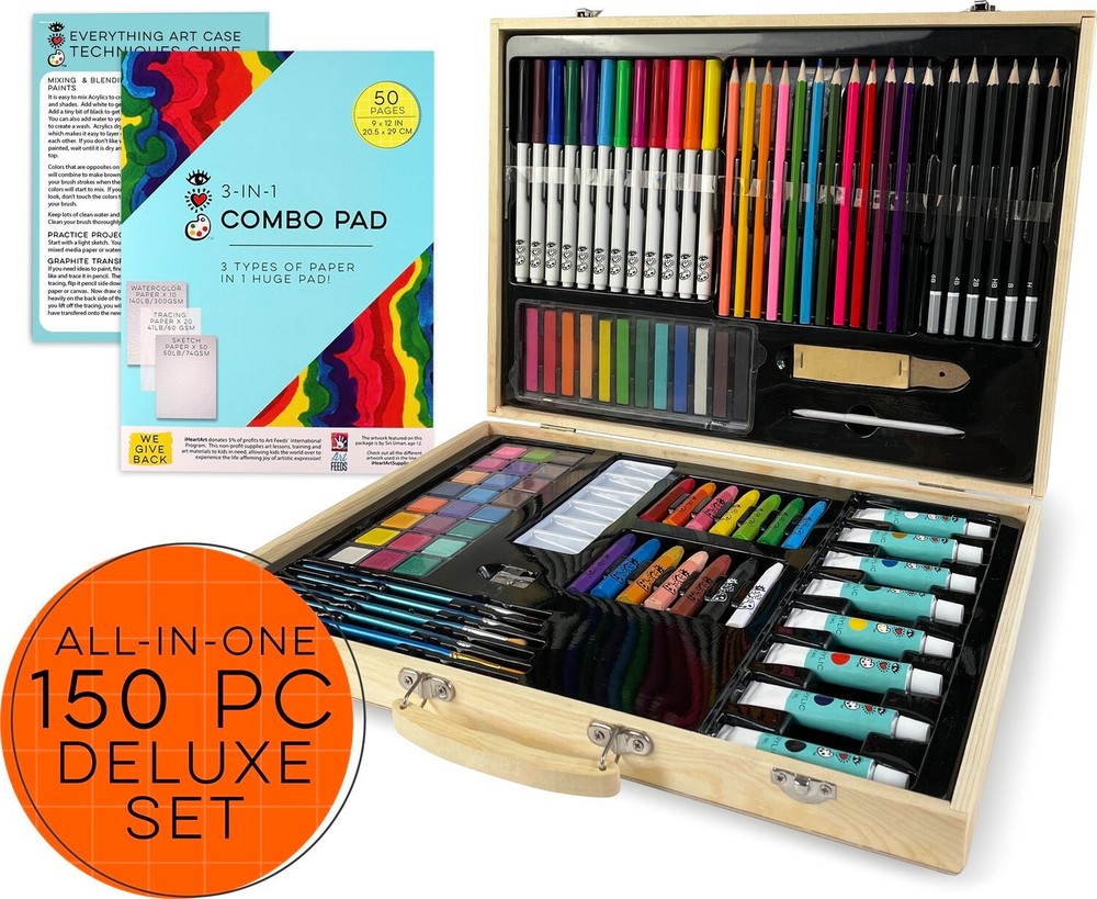 Bright Stripes Deluxe Wooden Art Case