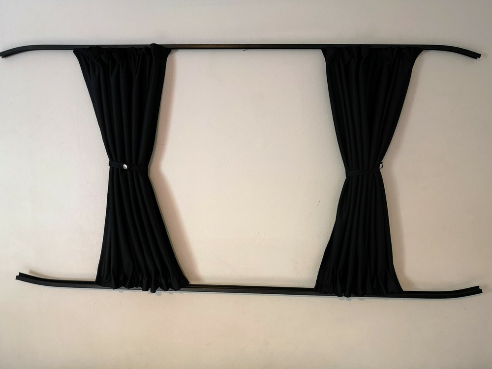 ⭐⭐⭐ Mercedes Sprinter Blackout Curtains DRIVER & PASSENGER CENTRE PAIR BLACK ⭐⭐