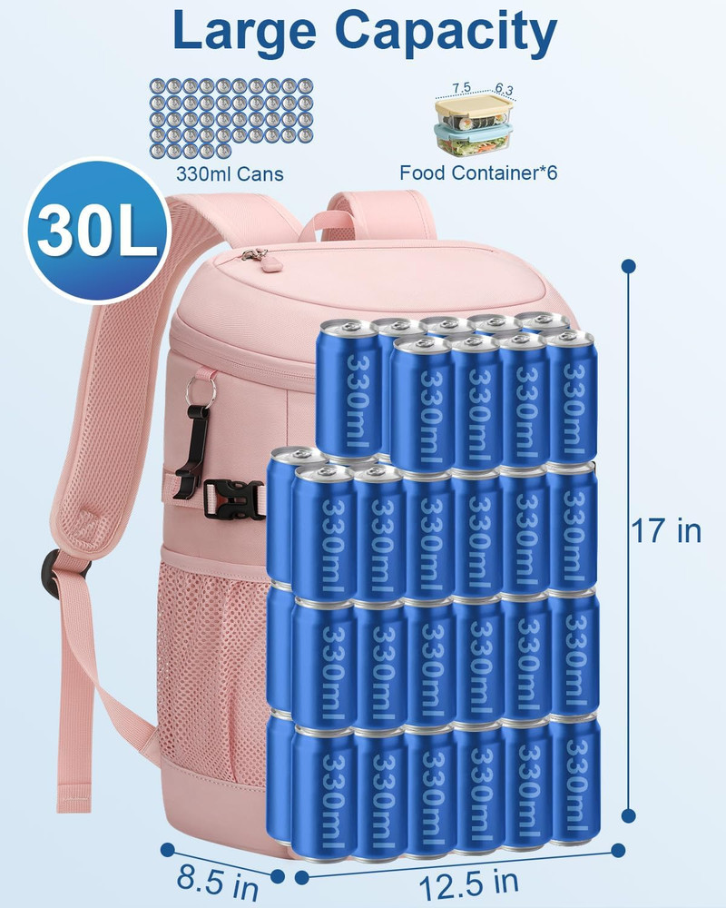 Cooler Backpack Insulated Waterproof,30/45 Cans Backpack Coolers Leakproof Lunch