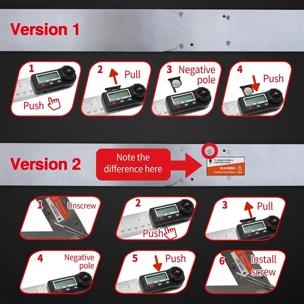 7 Inch Digital Protractor with Hold Function - Ideal for Construction and Craft