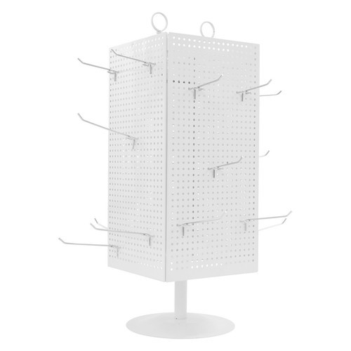 Display Stand, Perforated Panel Display Stand, 4-Sided Revolving Display Stand