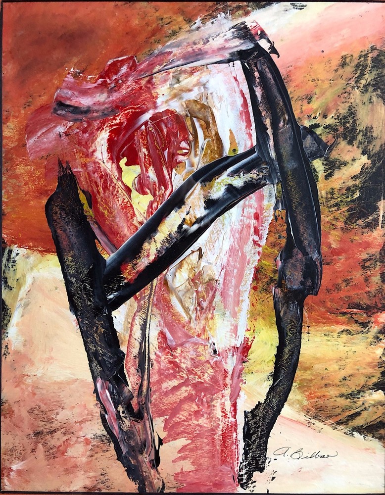 A. Bilbar signed Abstract expressionist form #1