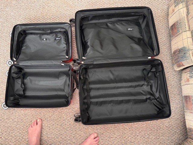 Full Size Mickey Mouse Comic Strip Suitcase, Hard Shell, Rollers 28" and 24"