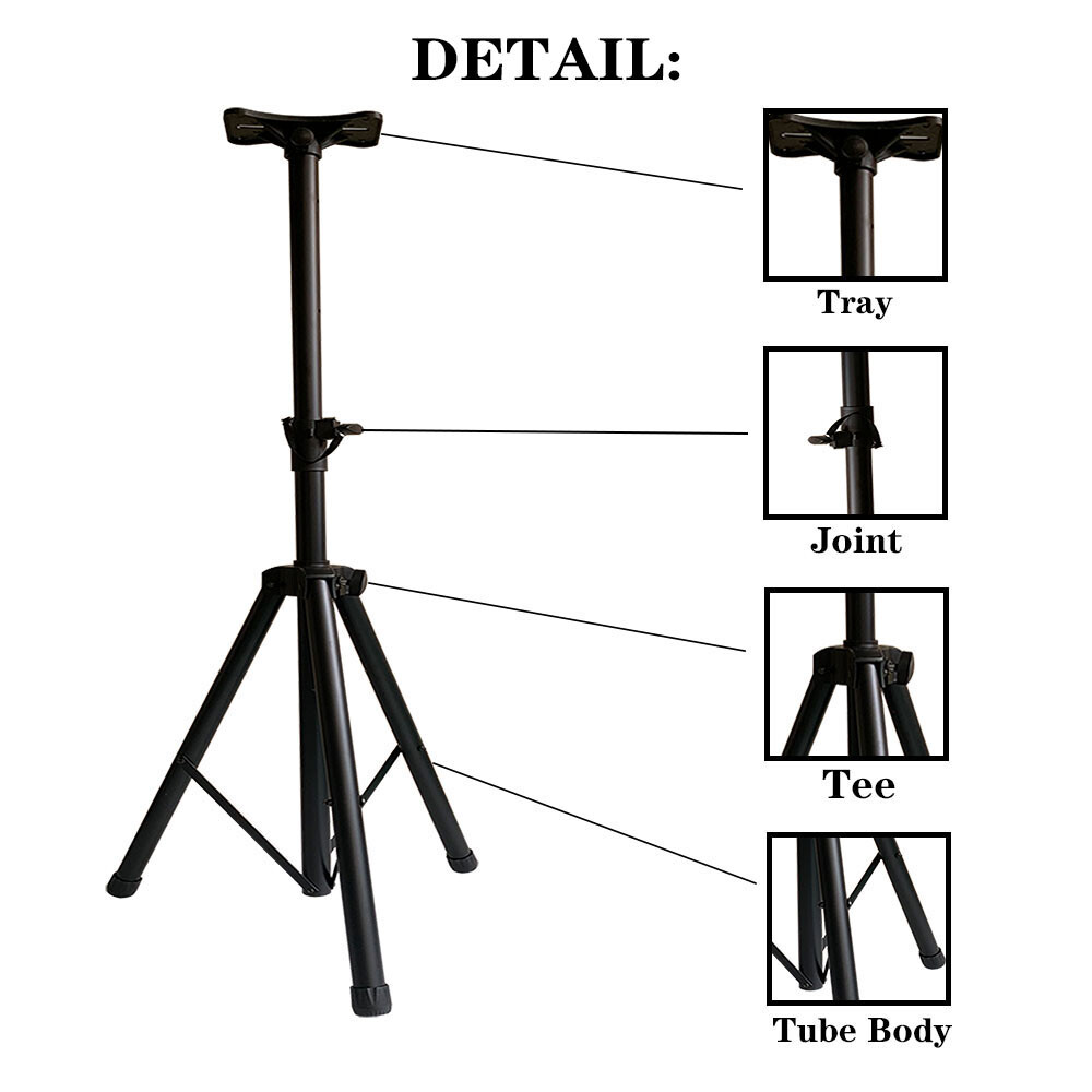 Pair Universal Speaker Stands Adjustable Tripod Pole Mounts One Nylon Carry Bag
