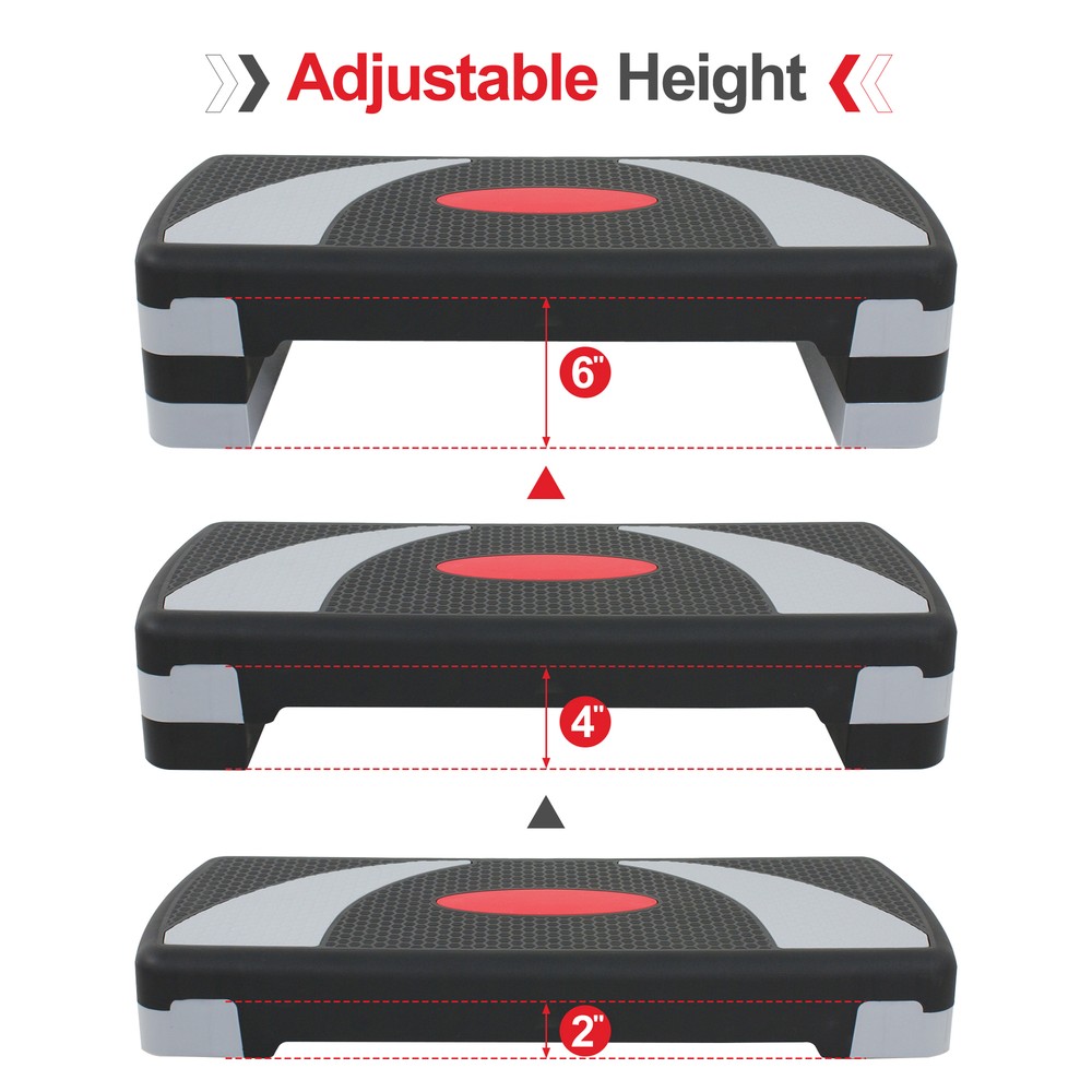 31" Aerobic Step Platform Exercise Stepper Workout Step Adjust w/Risers 3 Colors