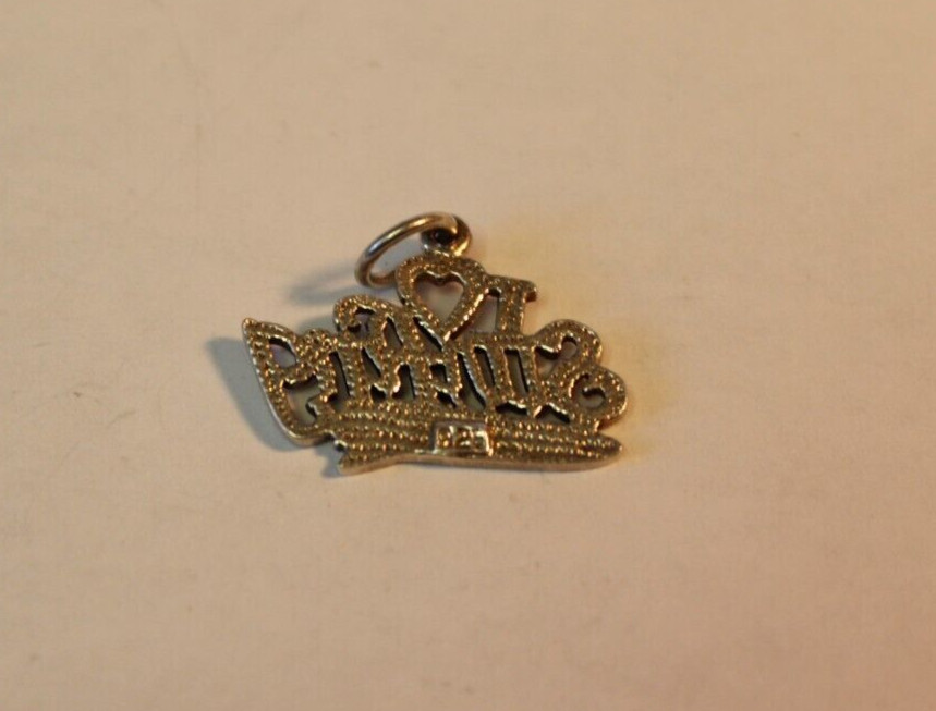 Sterling Silver I Love Surfing Charm