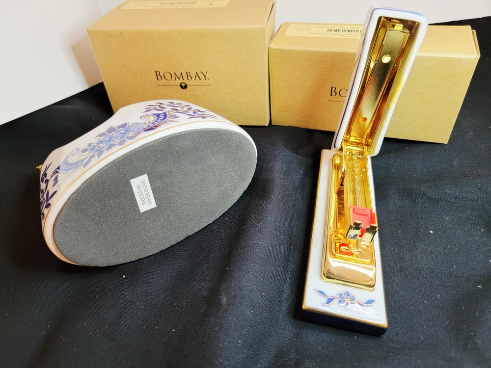 BOMBAY & CO B/W Tape Dispensor & Mini-Stapler **NIB**