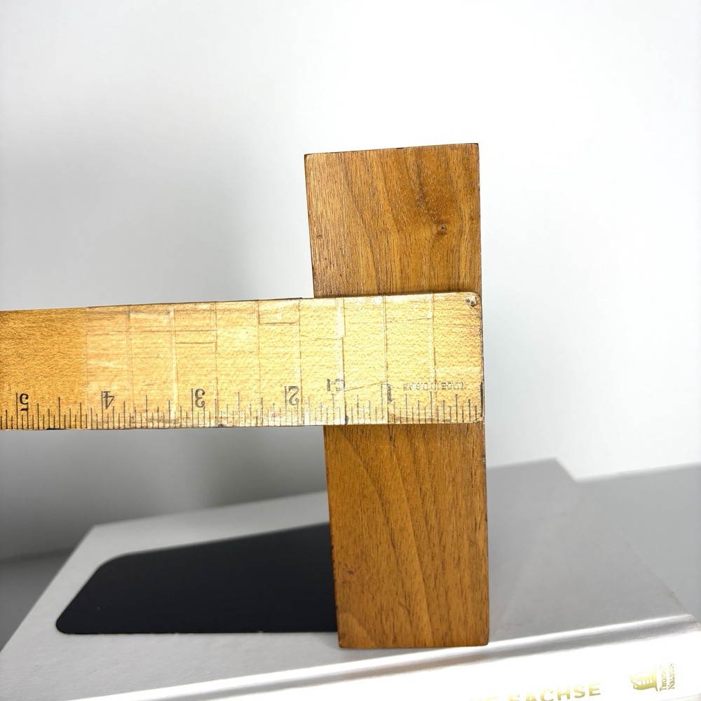 Bookends Solid Walnut Wood Personalized Initial Letter H Mid-Century Modern Book
