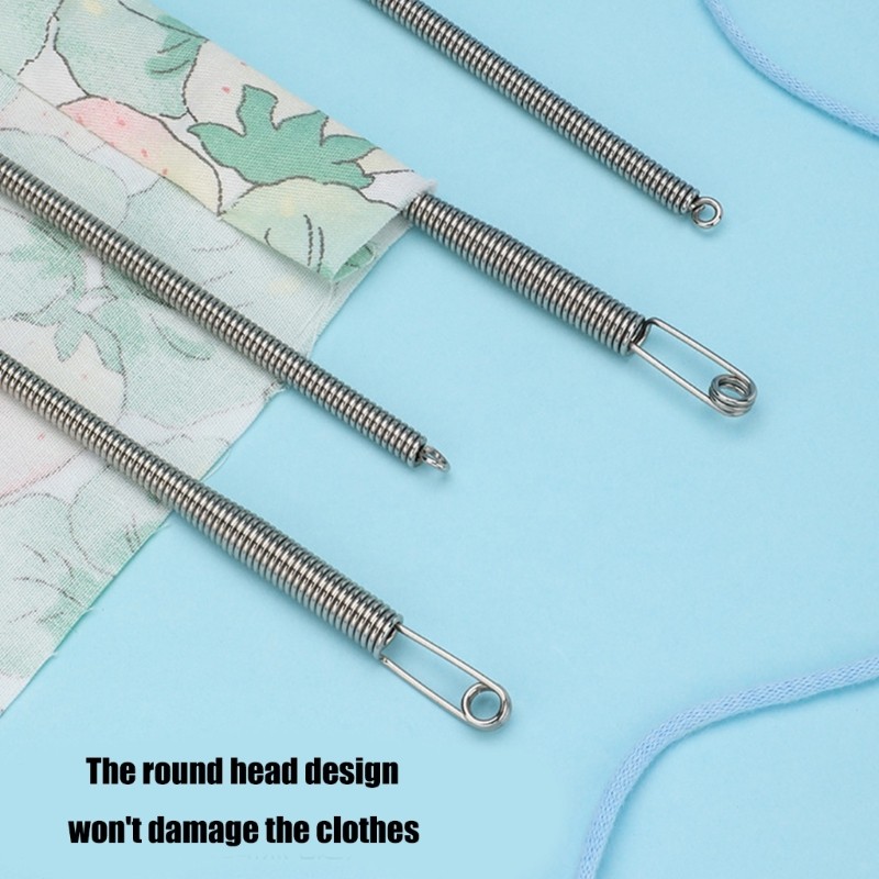 Pack of 10 Spring Drawstring Threader Stainless Steel Drawstring Threader