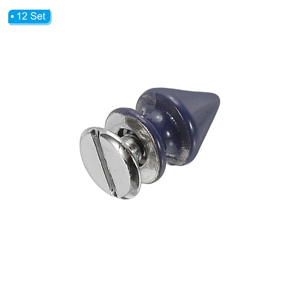 12mm Studs for Clothing, 12 Sets Spikes Leather Rivets, Blue