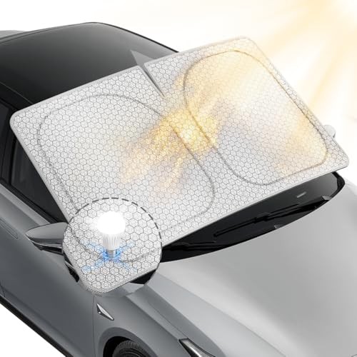 Graphene Windshield Sun Shade, 57" x 30" Foldable Front Window Sunshade, 2026