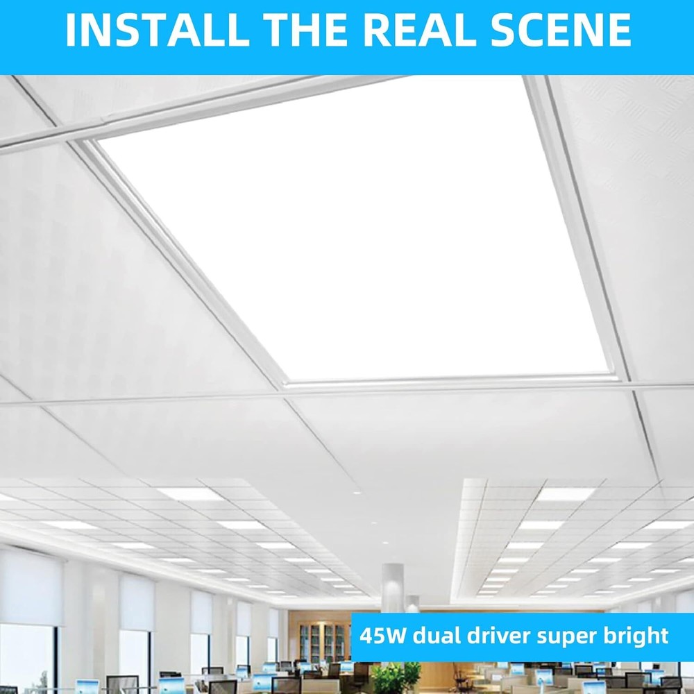 6 Pack 2X2FT LED Panel Light 45W Drop Ceiling Troffer Flat Fixtures 5000k White