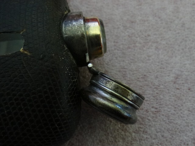 Antique Gorham Sterling Silver & Leather Hip Flask With Removable Cup