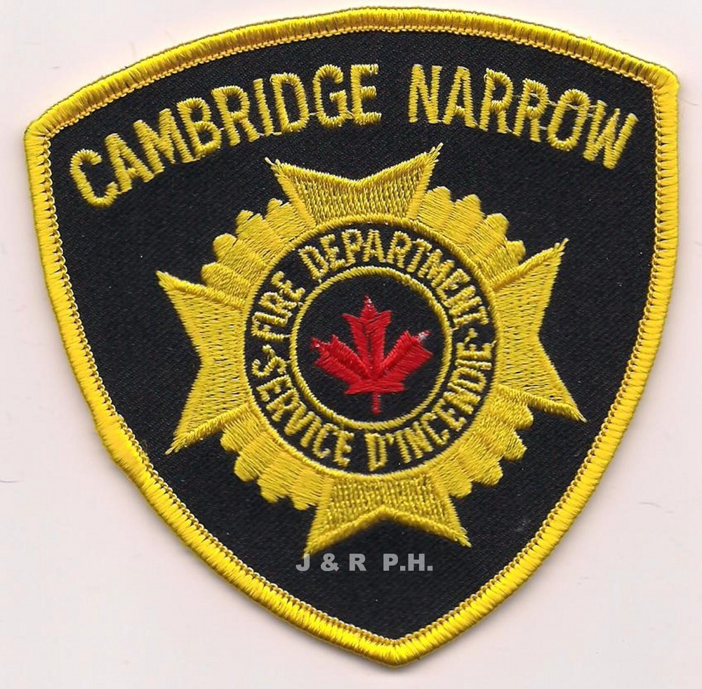 Cambridge Narrow  Fire Dept., Ontario, Canada (4" x 4" size)  fire patch