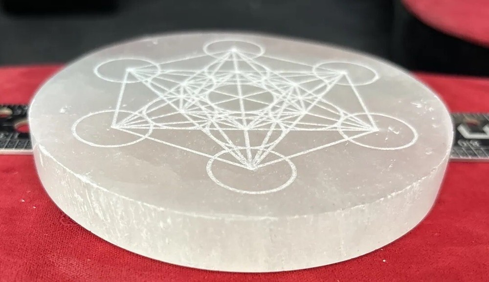 4 inch round￼selente plate Metatron cube