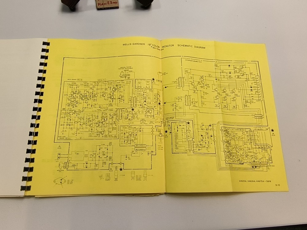 Midway Ms. Pac-Man Pacman Arcade Game Machine Operating Manual Schematics.