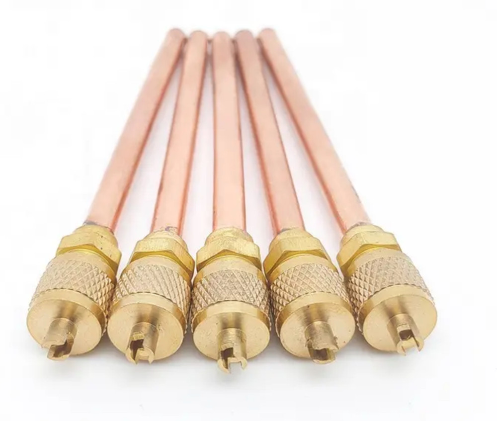 5PCS Access/Service Valve 1/4'' SAE x 1/4'' OD x 4'' Stem Core AC Refrigeration