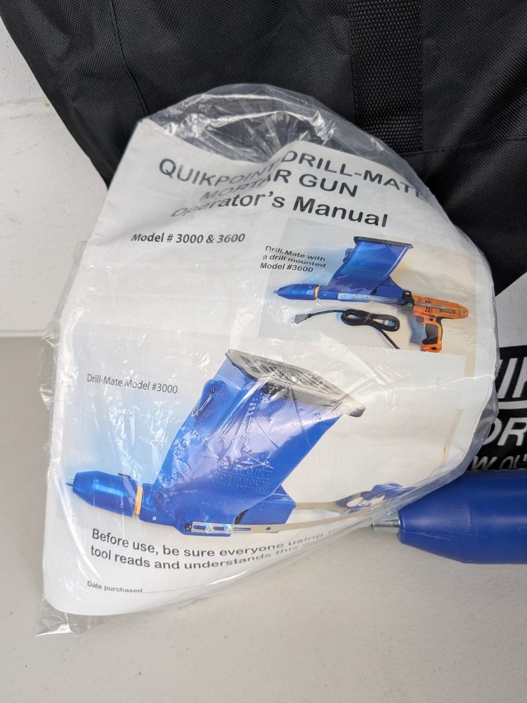 Quikpoint Mortargun Model 3000 Tuckpoint Mortar Plaster Concrete Drill Attach