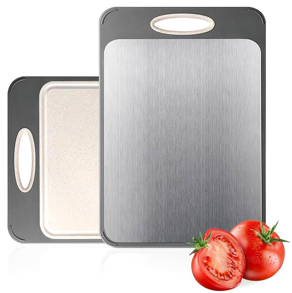 Cutting Board Double Sidedlarge Stainless Steel Cutting Boardswheat Straw Cuttin