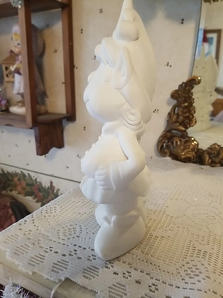 Ceramic Bisque Elf With Tree Ready To Paint