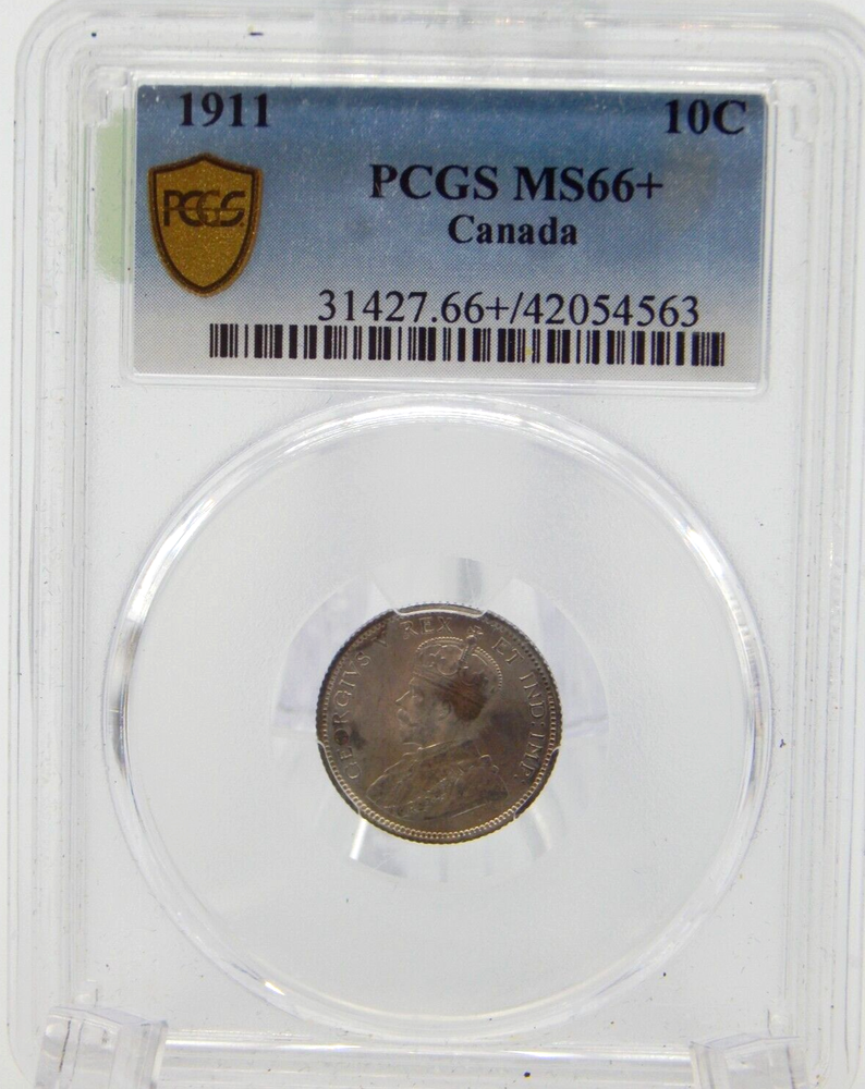 1911 Canada Silver 5 Cents PCGS MS66+ (BT-268)