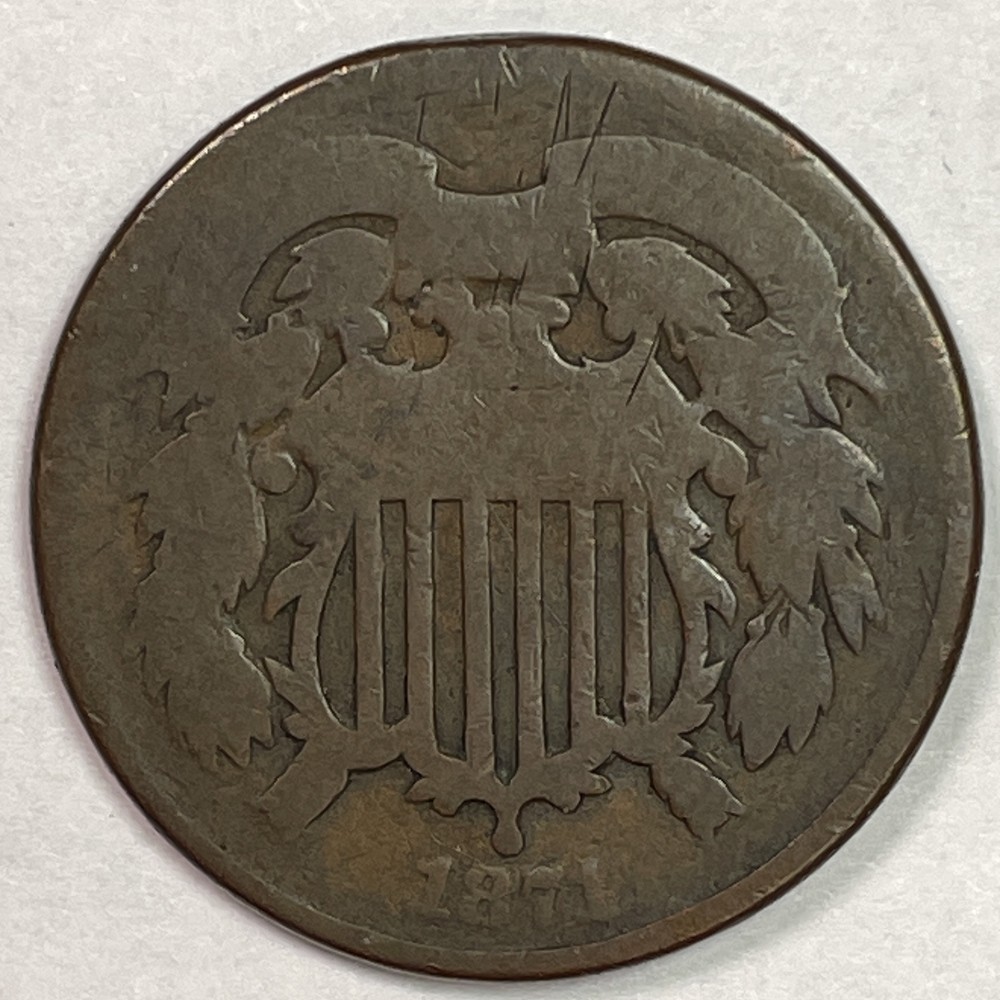 1871 Two Cent Piece Good G Coin #18449