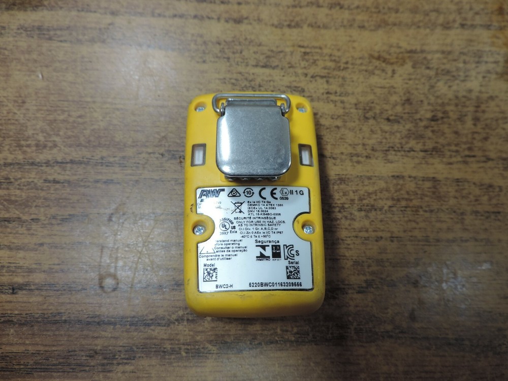BW Technologies Single Gas Detector, H2S, Clip-On, Past Activation Date