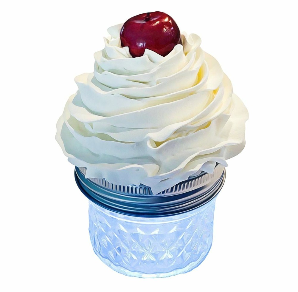 DEZICAKES Mini Mason Jar Vanilla Cupcake Storage Jar