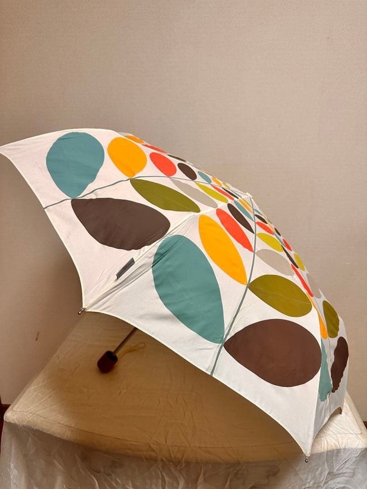 Orla Kiely Folding Umbrella Stem Leaf Pattern Leaves All-Over Pattern Authentic